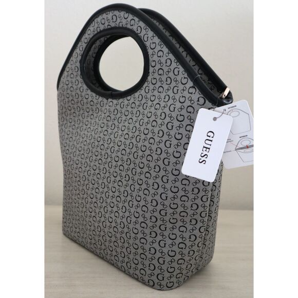 Guess RCS9478081 Black Multi Monogram Suma Travel Insulated Cutout Lunch Tote - Picture 10 of 10